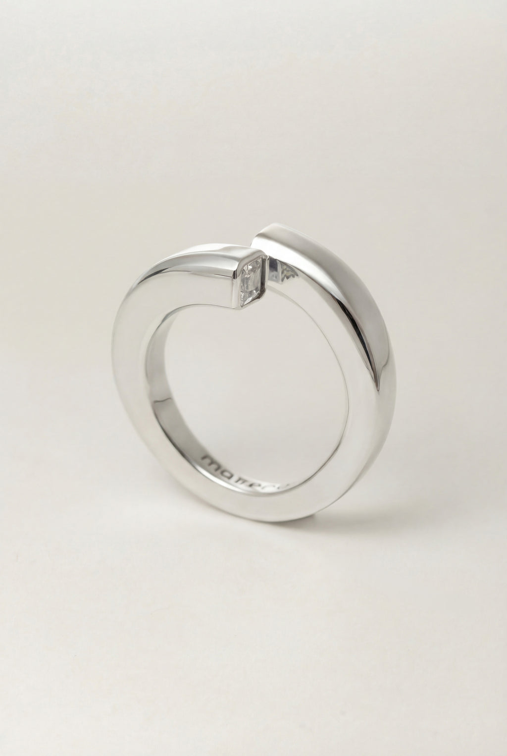 Square Hug Silver Ring