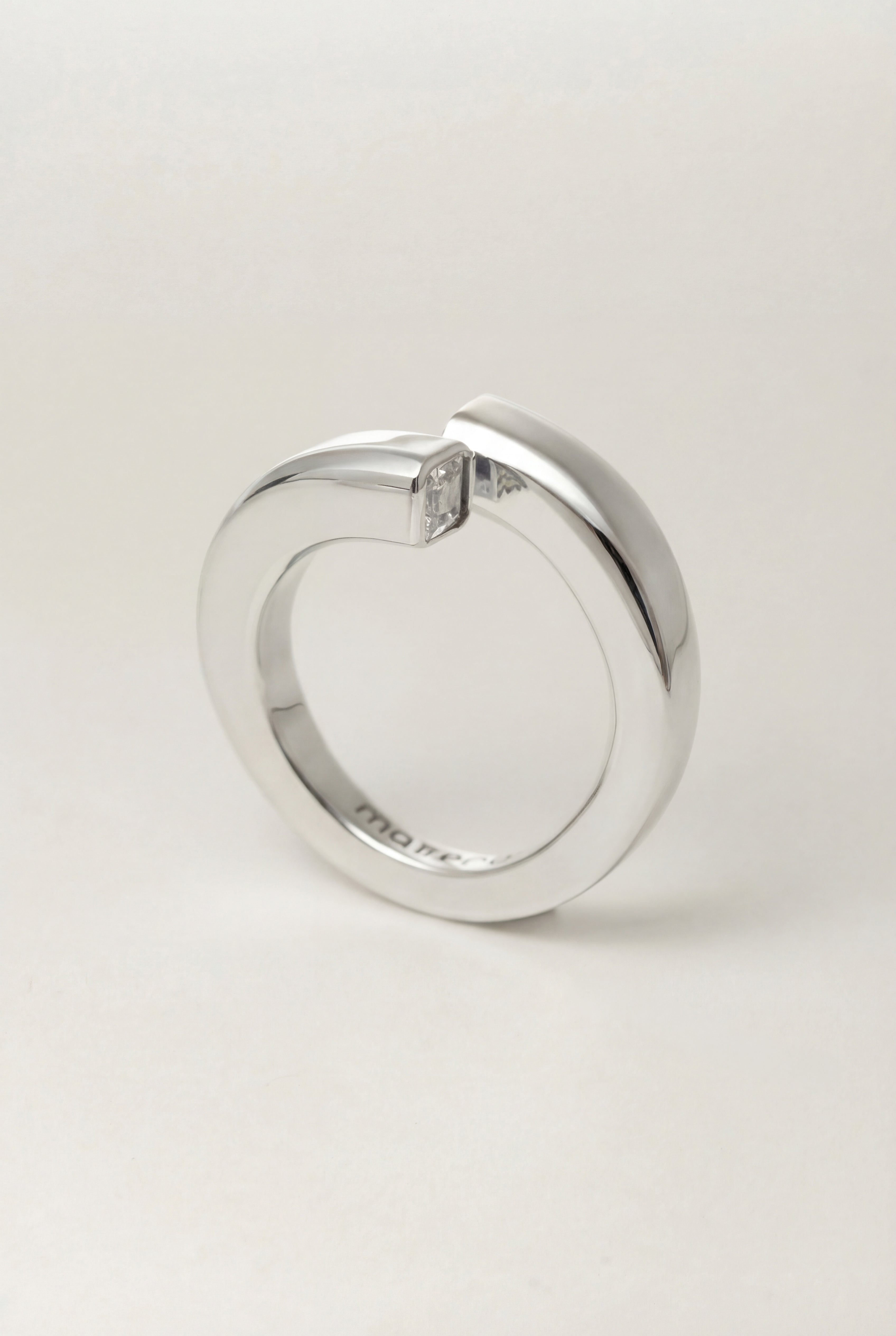 Square Hug Silver Ring