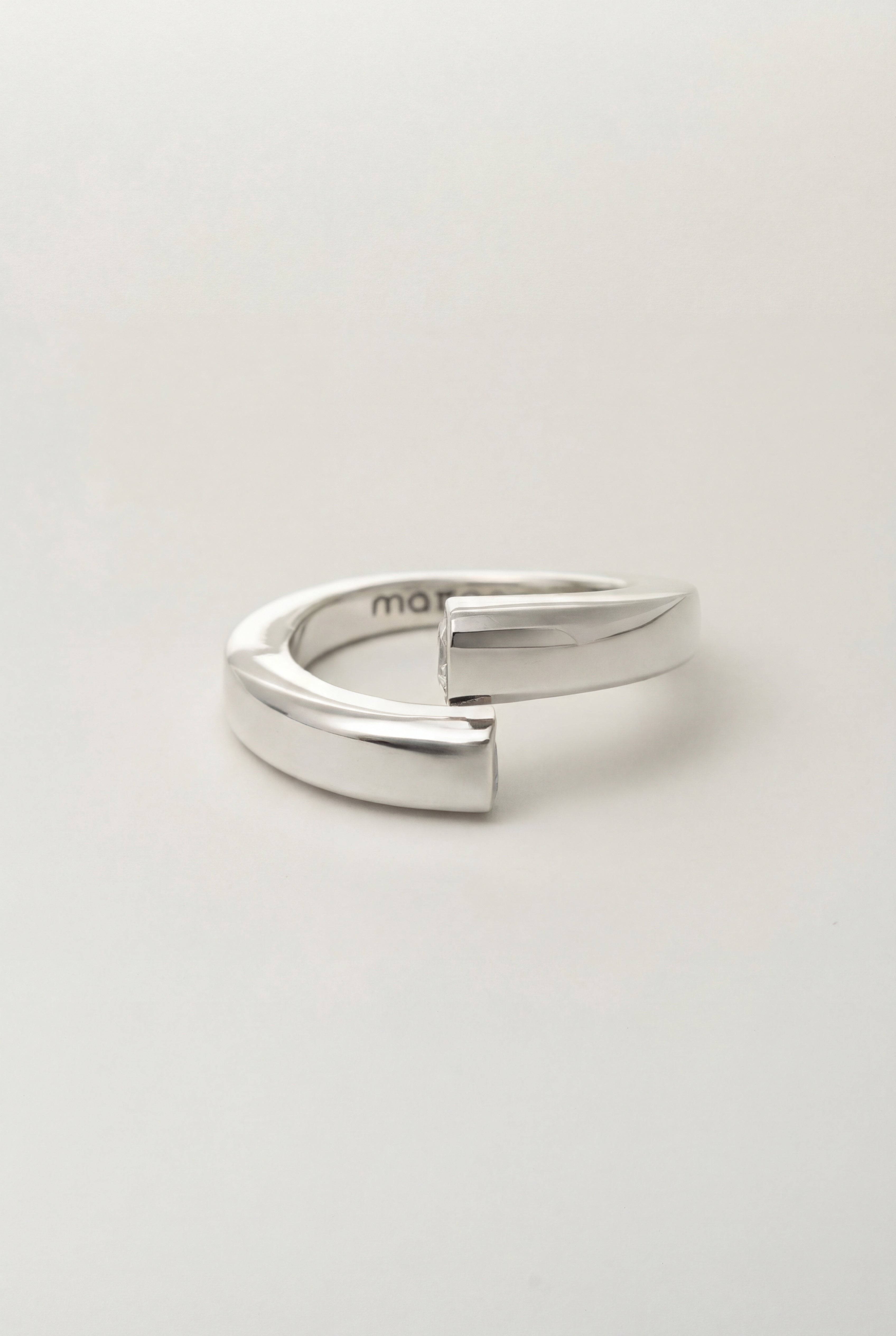 Square Hug Silver Ring