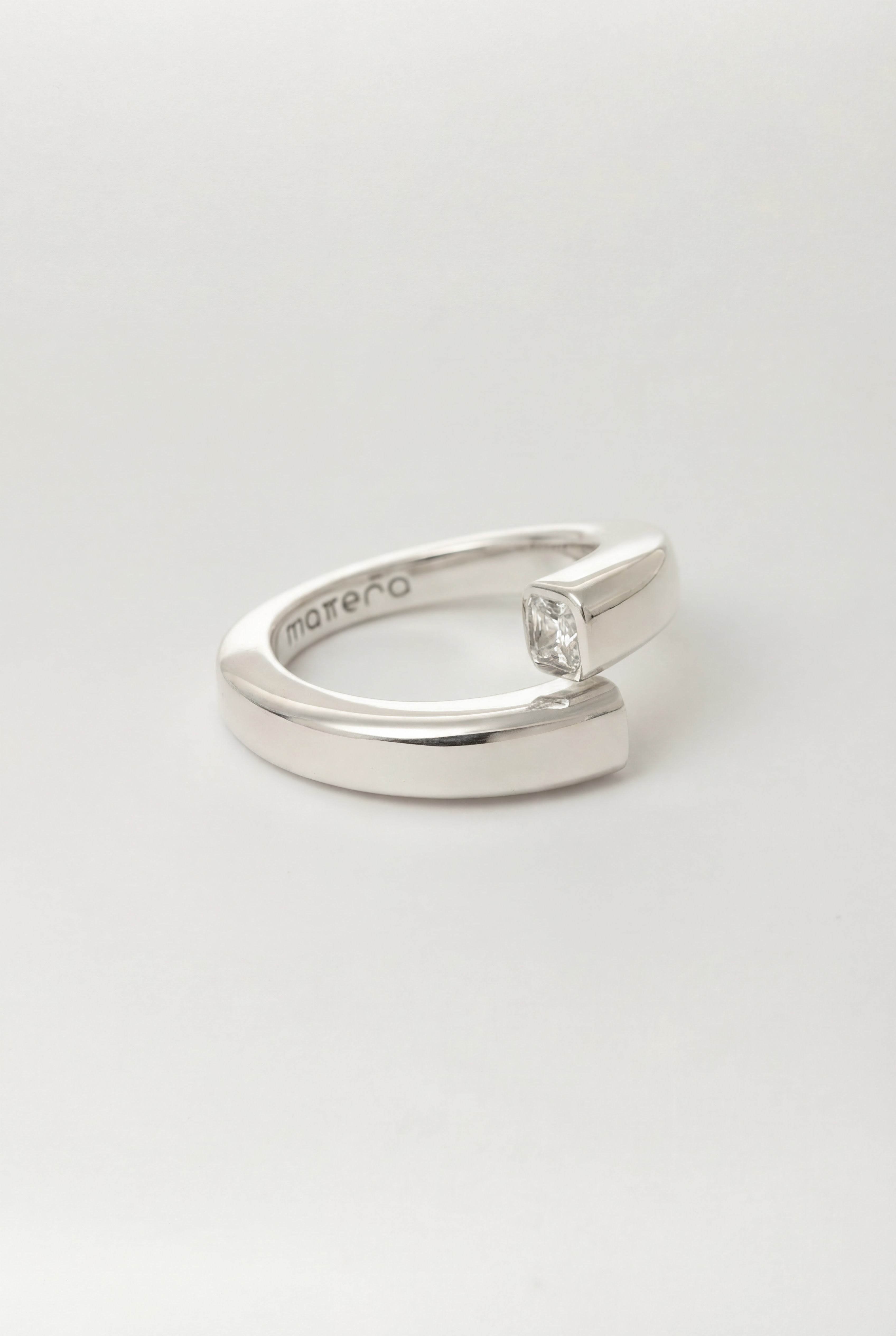 Square Hug Silver Ring