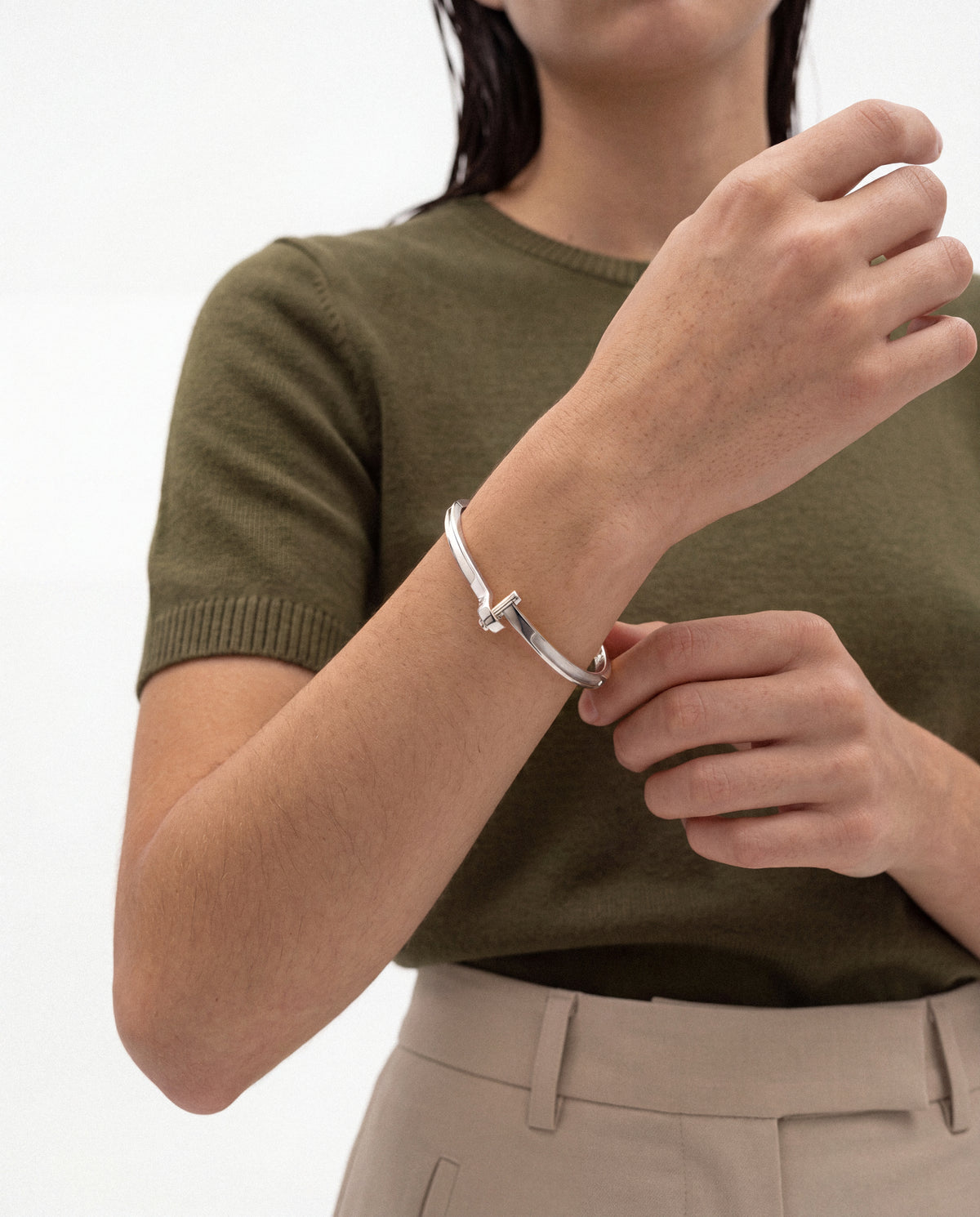 Lock Cuff Silver Bracelet