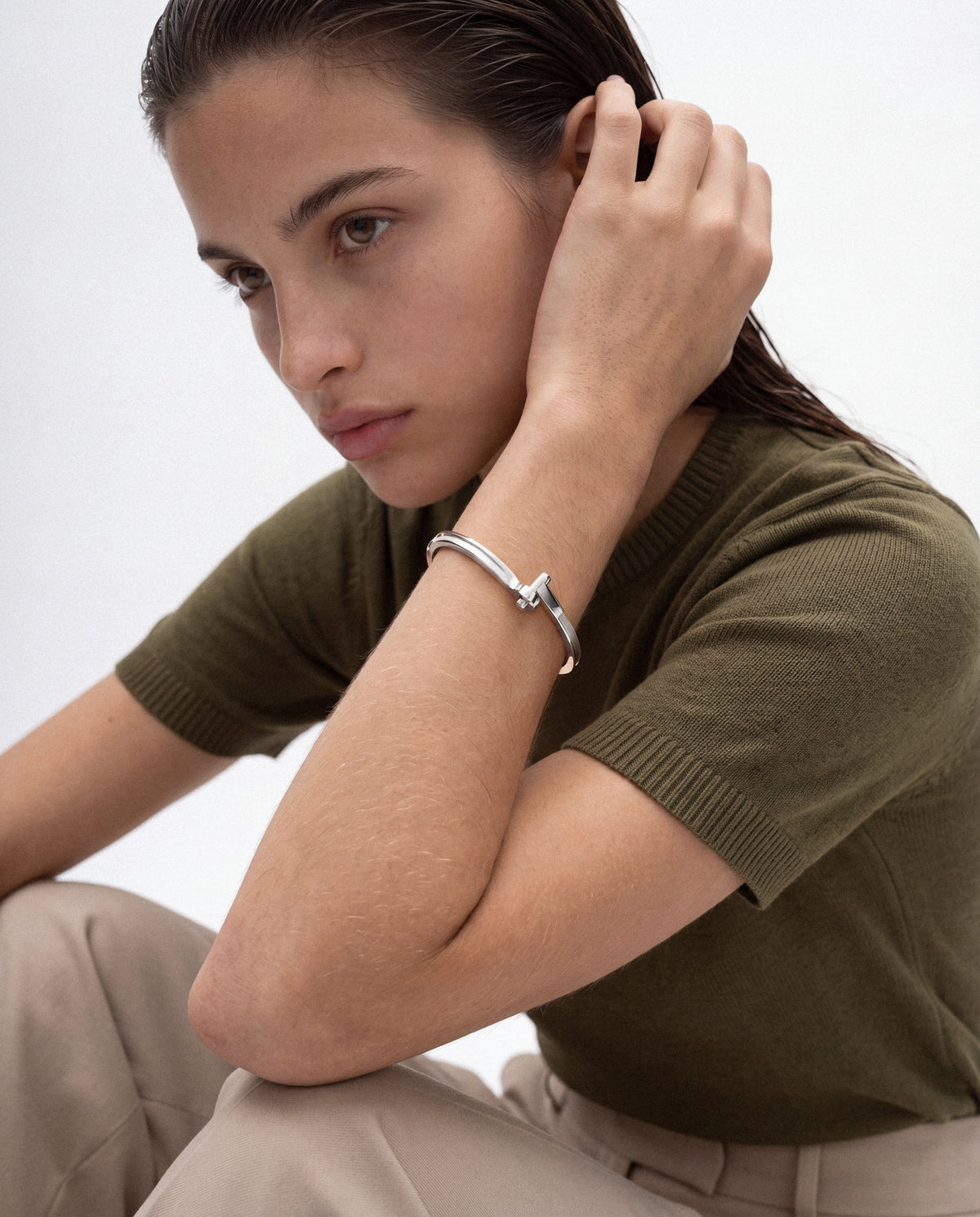 Lock Cuff Silver Bracelet