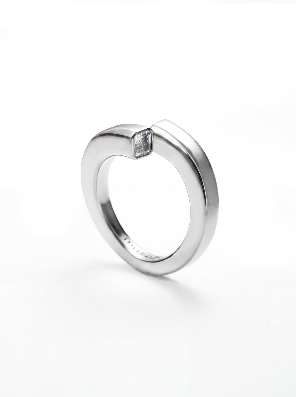 Square Hug Silver Ring
