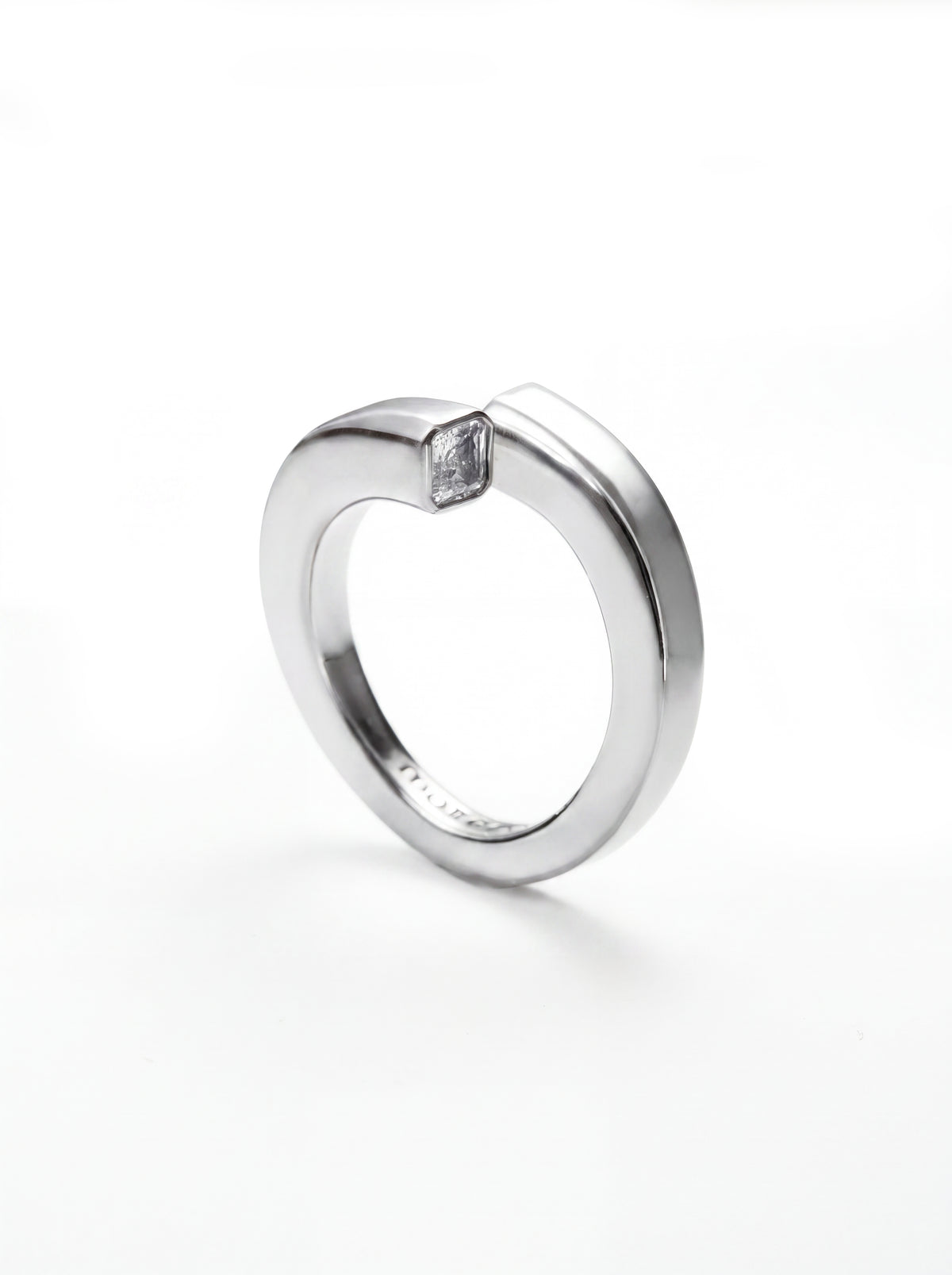 Square Hug Silver Ring